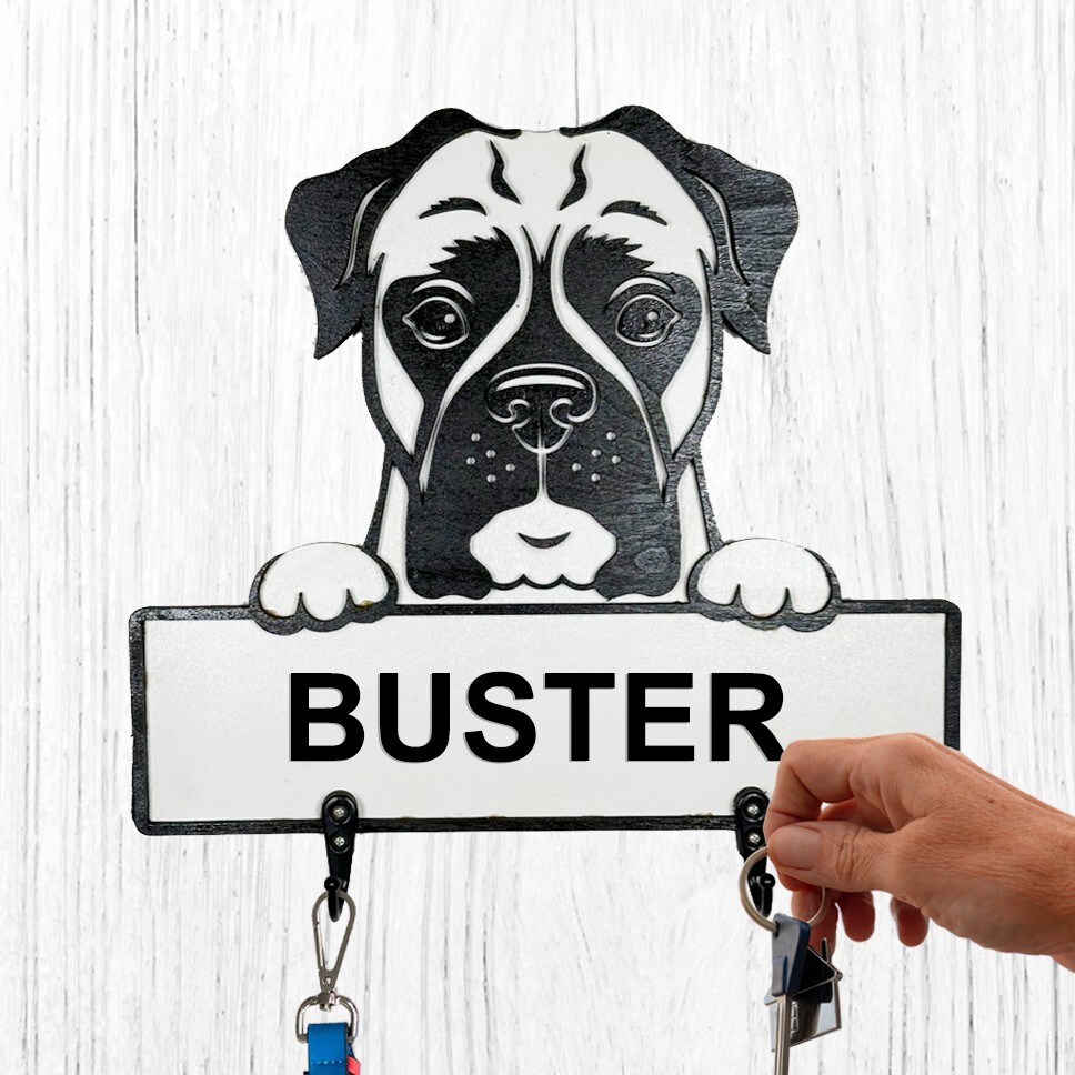 Boxer dog leash holder