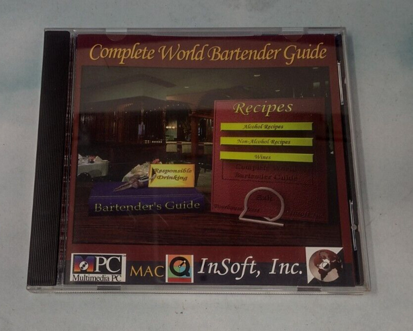 Complete World Bartender Guide (PC/MAC) 2,400 Recipes CD-ROM