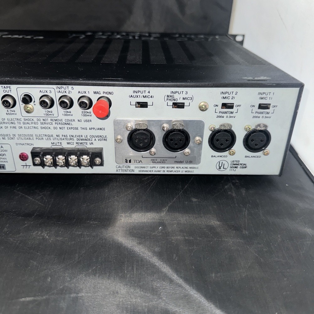 TOA 500 SERIES, A-512A AUDIO AMPLIFIER/MIXER