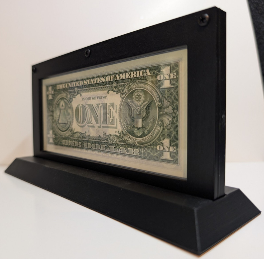 10 Mil Mylar Currency Frame Fancy Serial Display w/ Base | Serial Shield 3D™