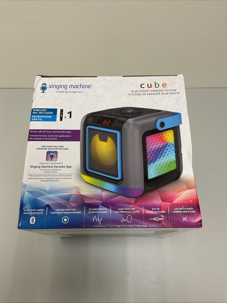 Singing Machine Cube Bluetooth Karaoke System with Wireless Microphone G98