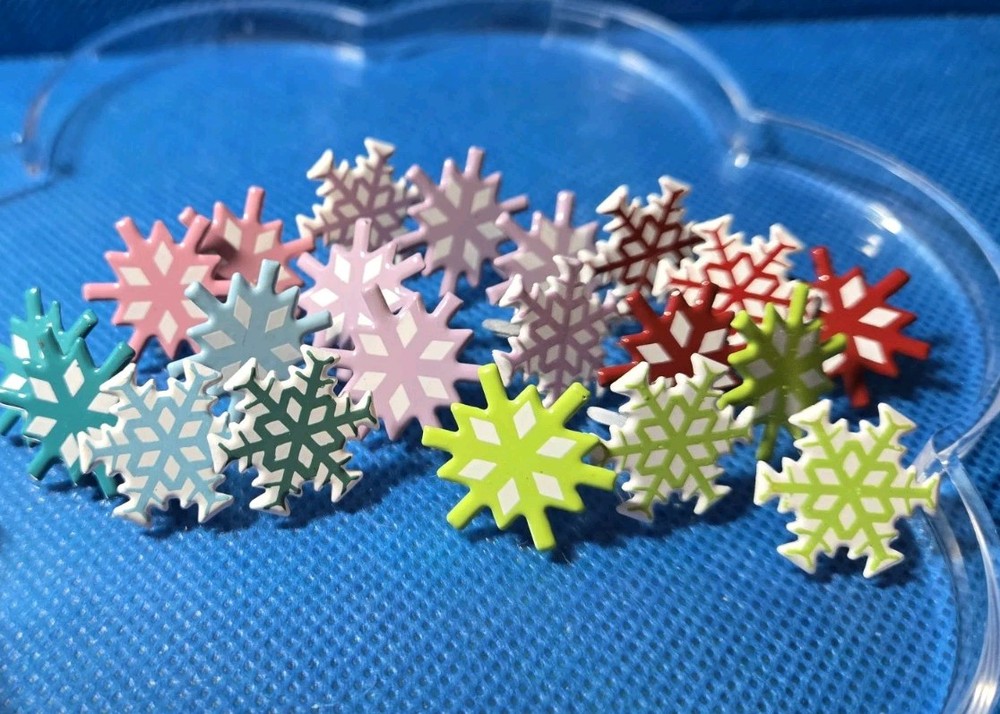 Snowflake Brads - Multicolor - 20 Count  TB58