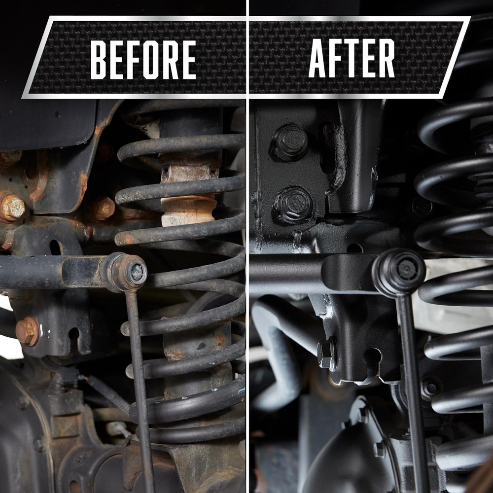 Stops Rust Undercoating Spray Rubberized Black 15oz 6 Pack