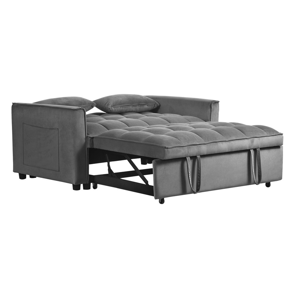 3 in 1 Convertible Sleeper Sofa Pull Out Bed Loveseat Couch Adjustable Backrest