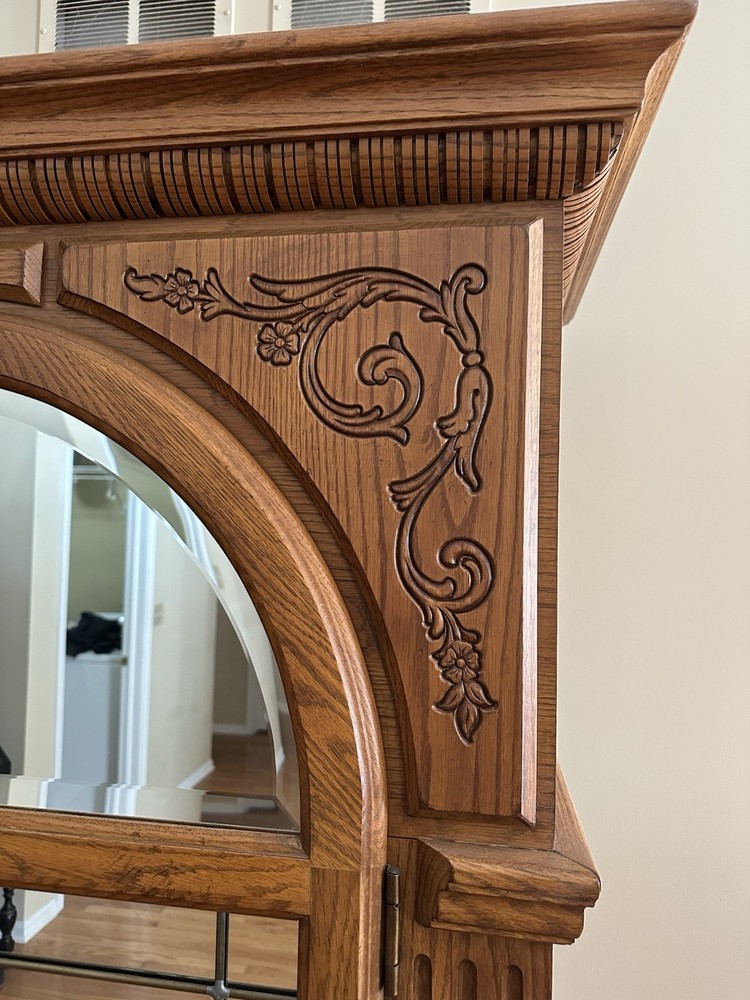 American Drew oak armoire with mirrors
