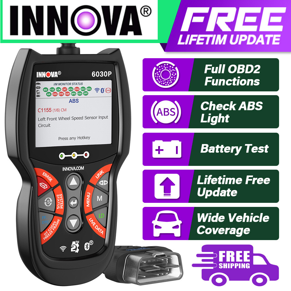 INNOVA Car ABS OBD2 Scanner Check Engine Light Diagnostic Scan Tool Battery Test
