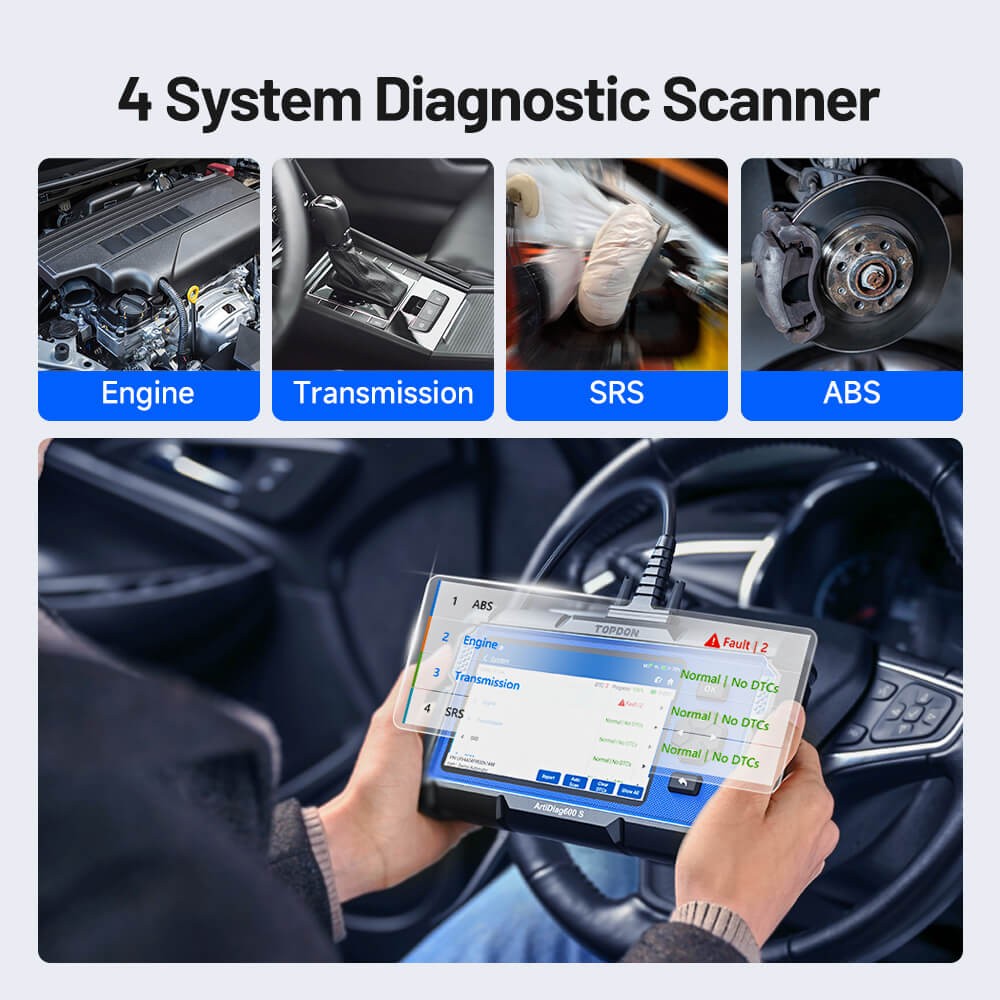 Check Engine OBD2 Scanner Transmission ABS SRS Code Reader Diagnostic Scan Tool