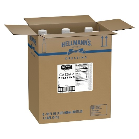 Hellmann s Classics Caesar Salad Bar Dressing Bottle, 32 Ounce, 6 Per Case