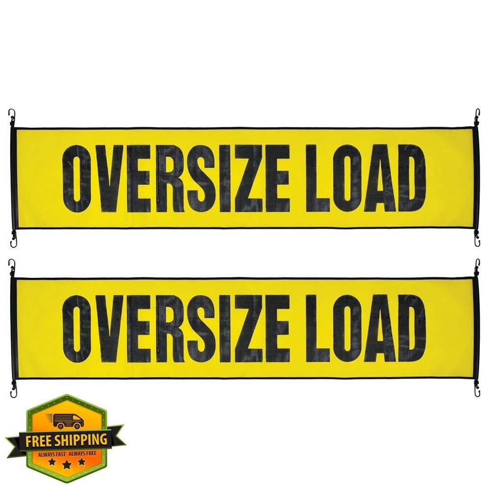VULCAN Oversize Load Banner 2pc 18"x84" Mesh w/ Hooks