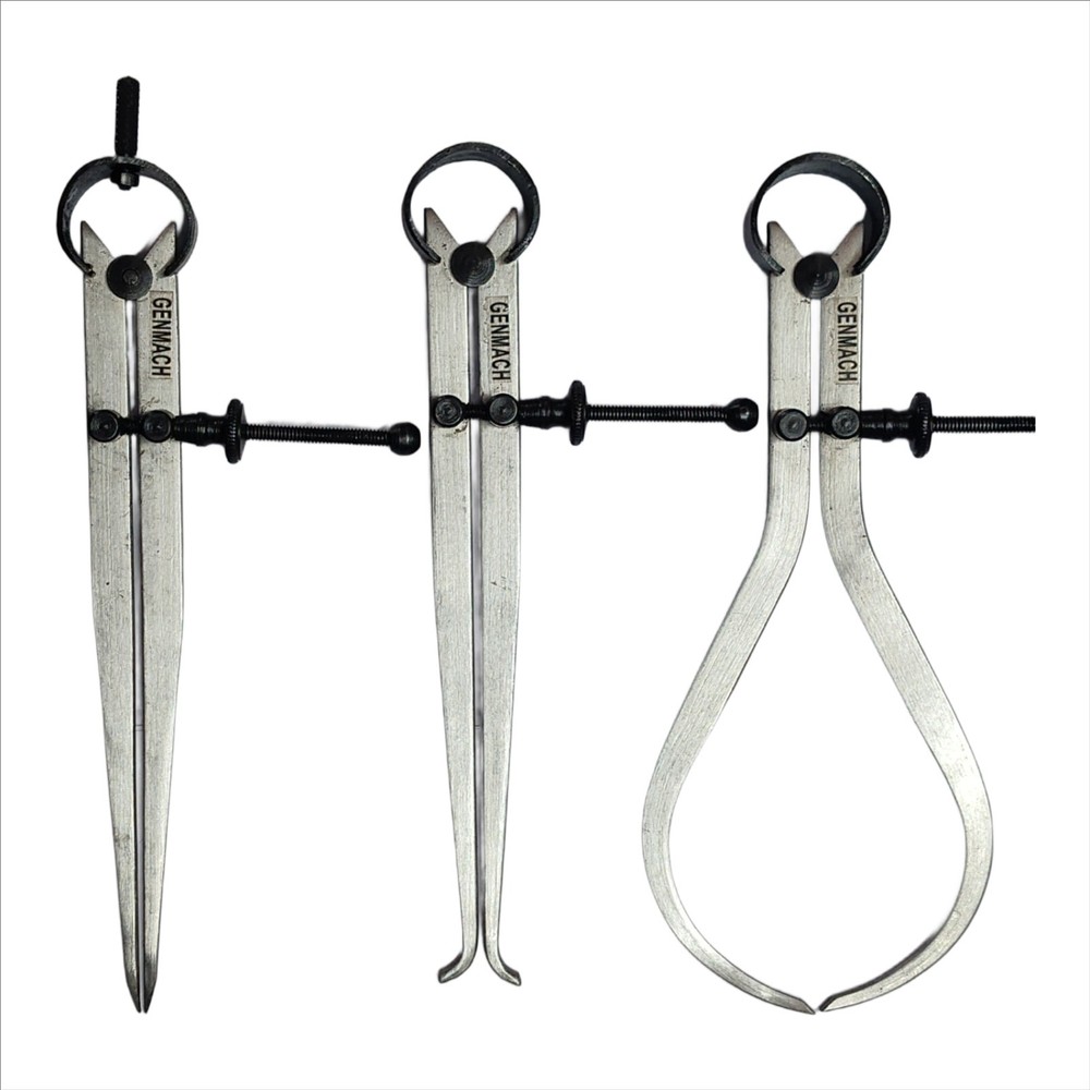 New Spring Caliper 3" / 75mm - 3 Piece Set Inside Outside Divider Machinist Tool