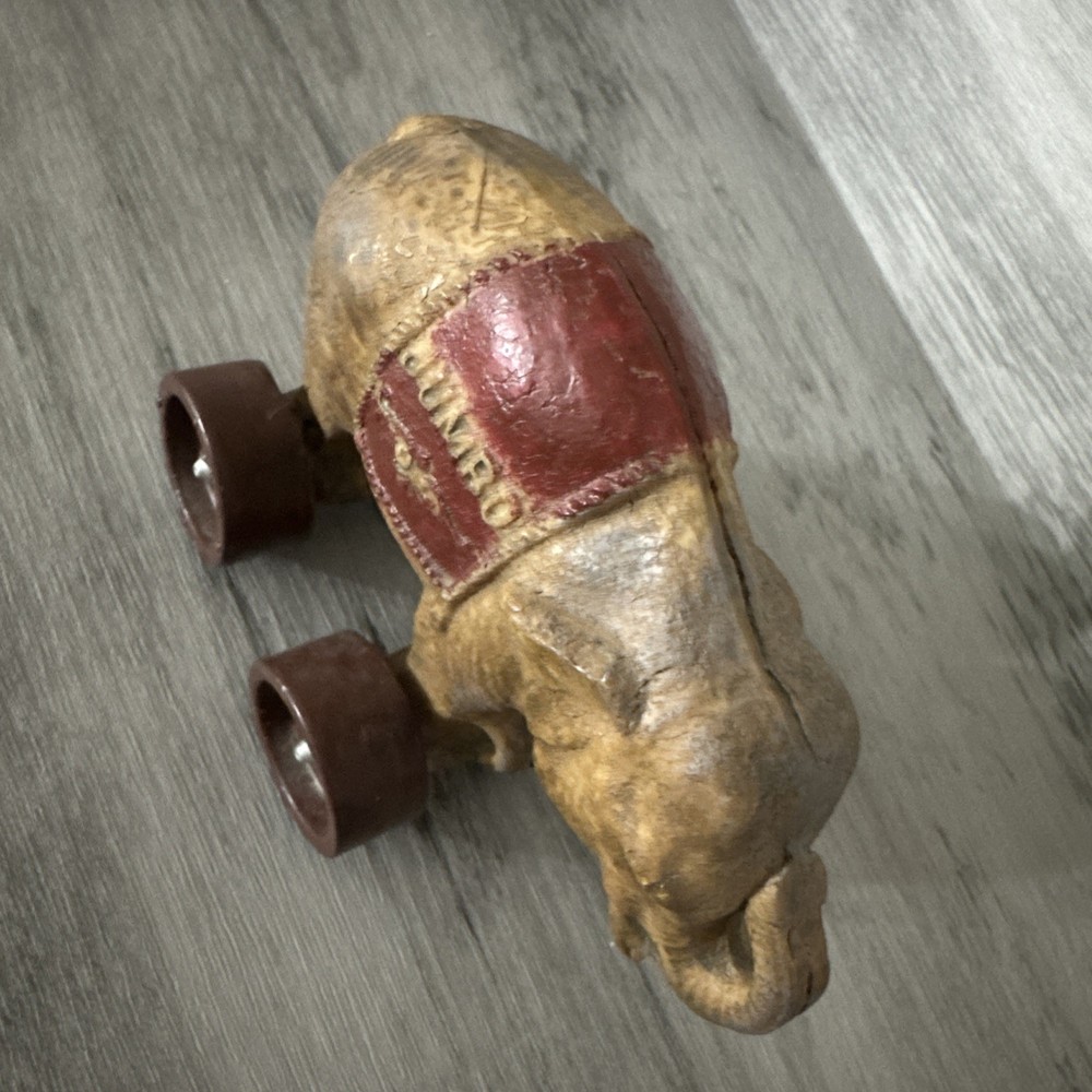 Vintage “Jumbo” Circus Elephant Pull Toy On Wheels