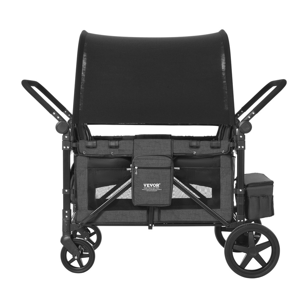 VEVOR Wagon Stroller 4 Kids Push Pull Quad Collapsible Stroller 330LBS Capacity
