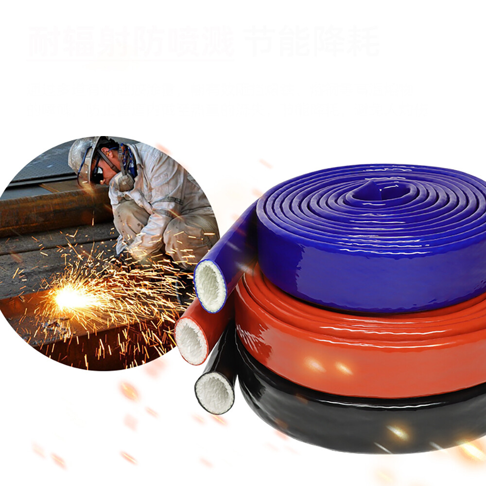 Silicone Insulation Fire Sleeving Protective Heat Shield Sleeve 5/8"1/2" 3/4" 1"