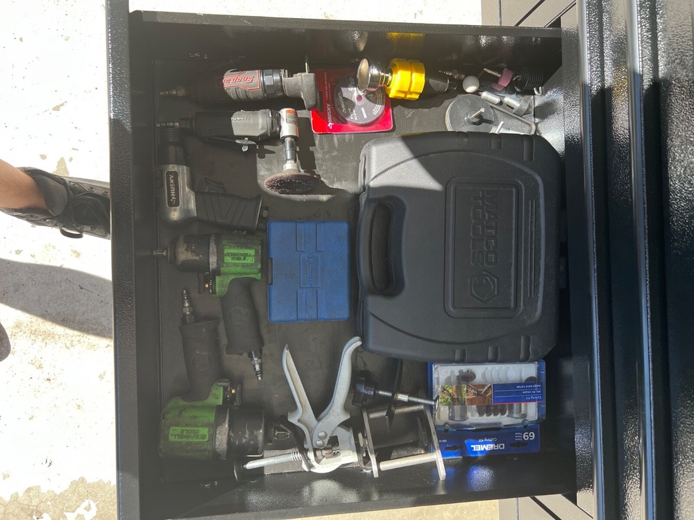 Matco 4S Triple Bank tool box with tools. Snap-On, Matco, Cornwell, Mac Tools.