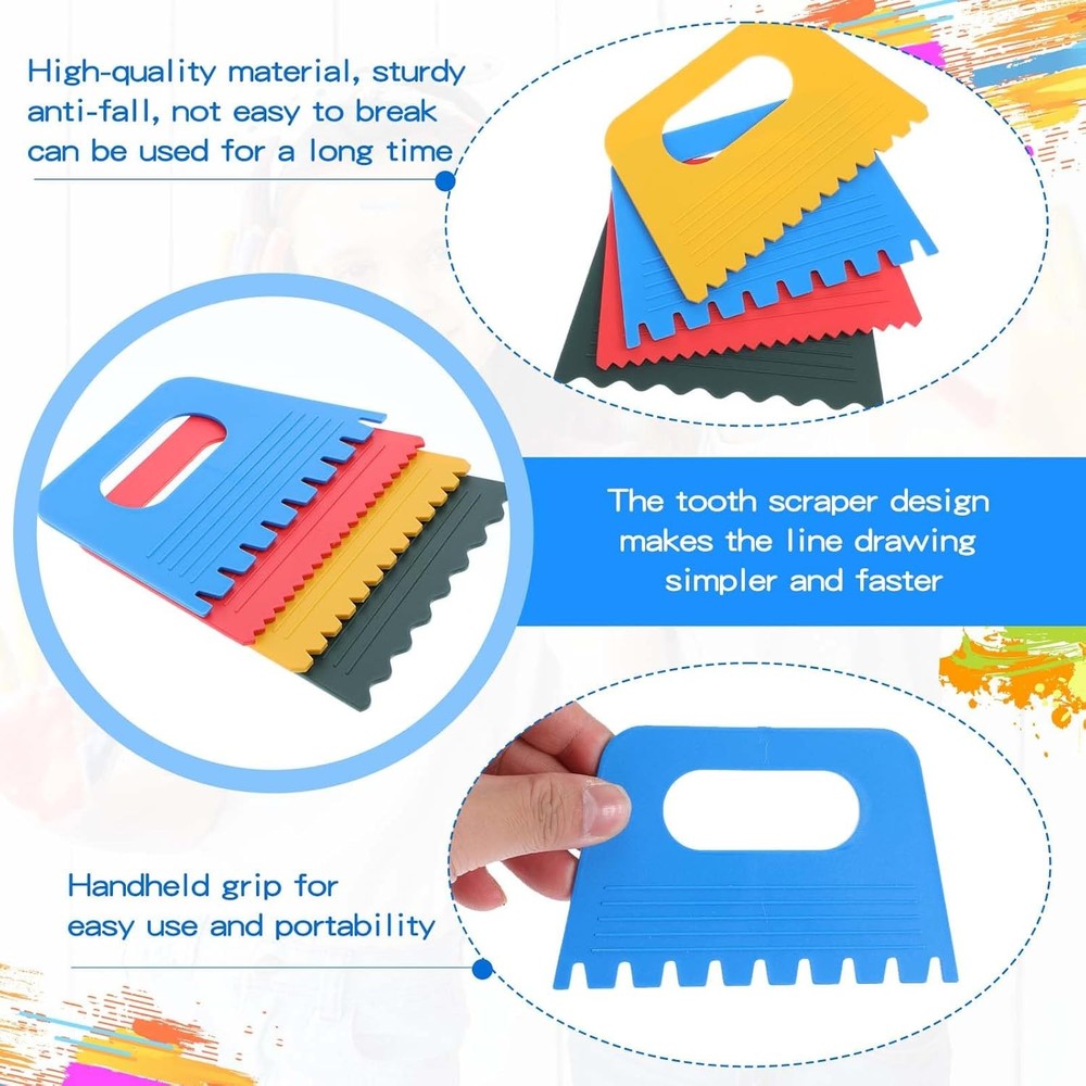 Plastic Paint Scraper Tool, Ymapinc Plastic Textured Art Tools, DIY Graffiti Oil
