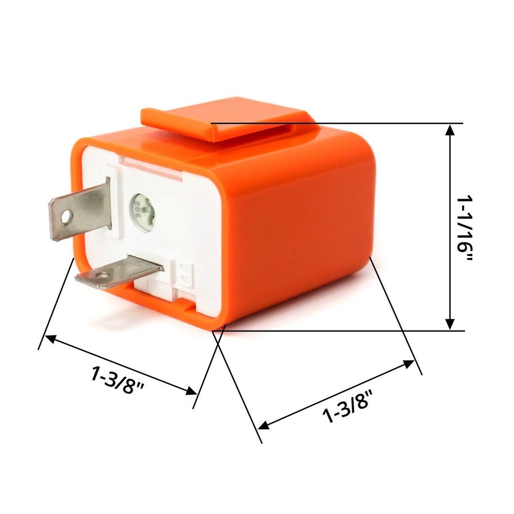 2Pcs 2-Pin LED Turn Signal Flasher Relay Fix Motorcycle Hyper Flash Adjustable