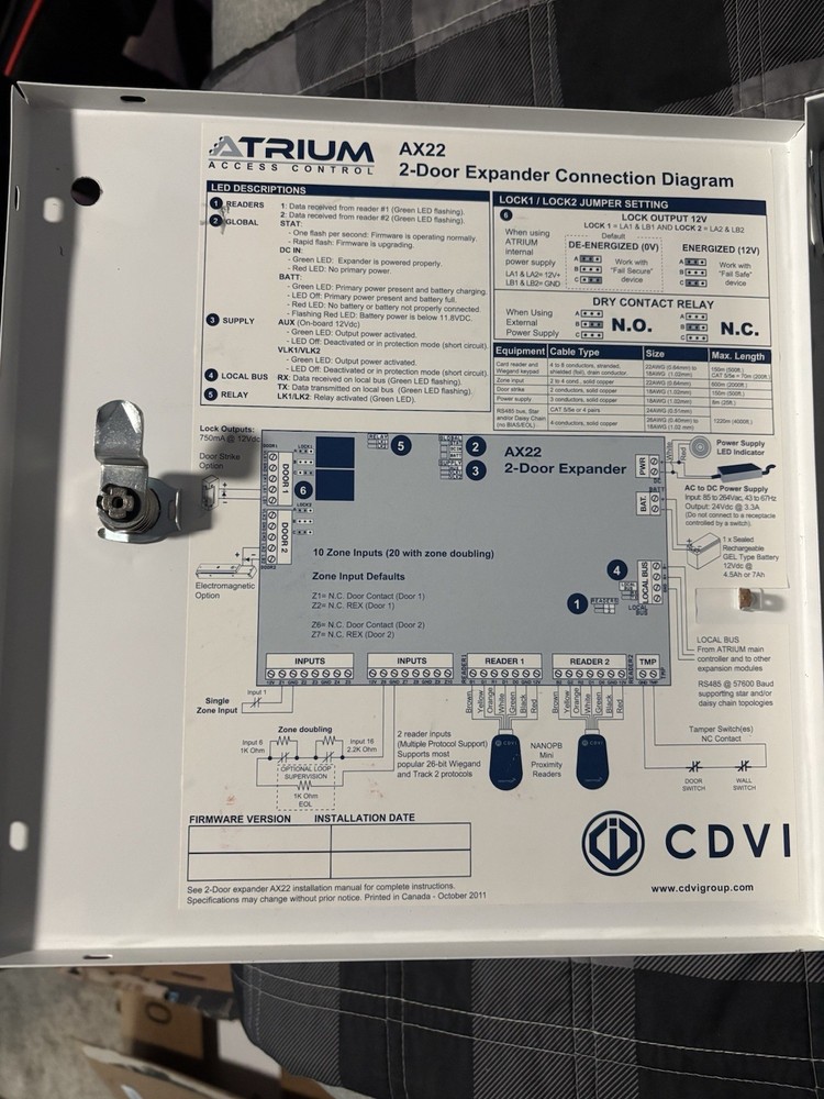 CDVI A22 ATRIUM 2-Door Expander IP Controller