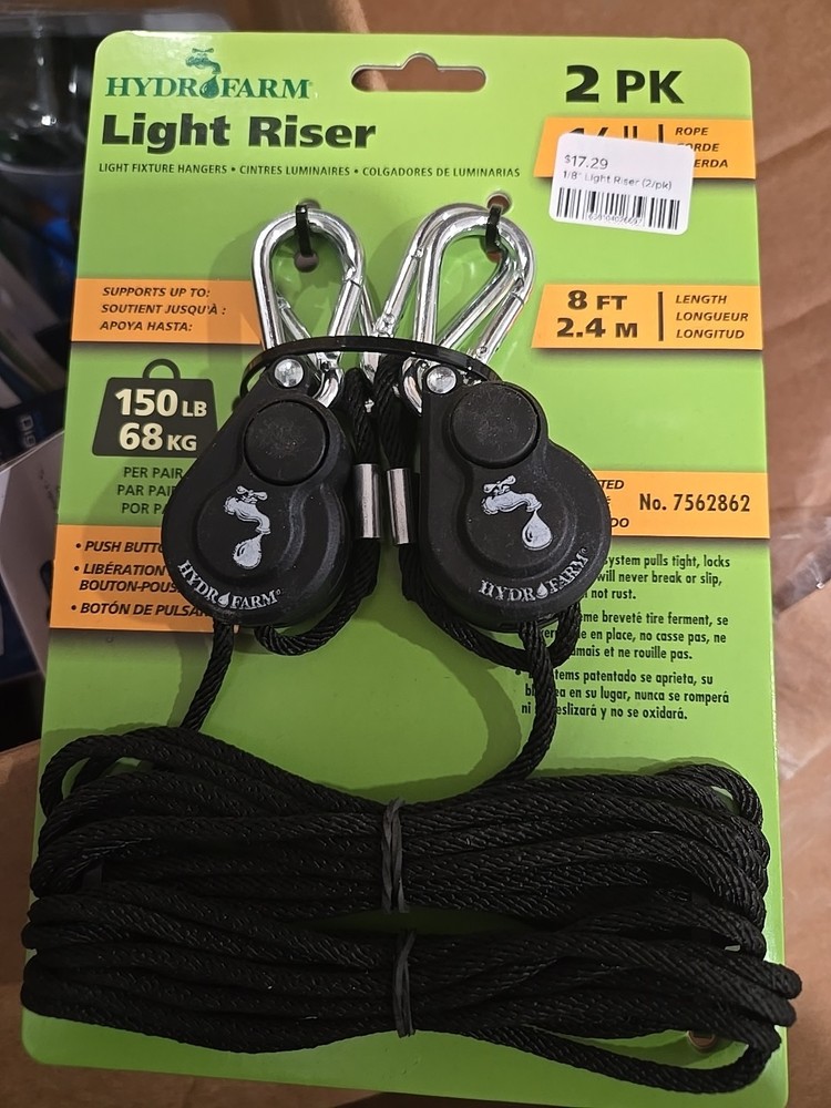 Hydrofarm Heavy Duty Light Riser, 2 Pack