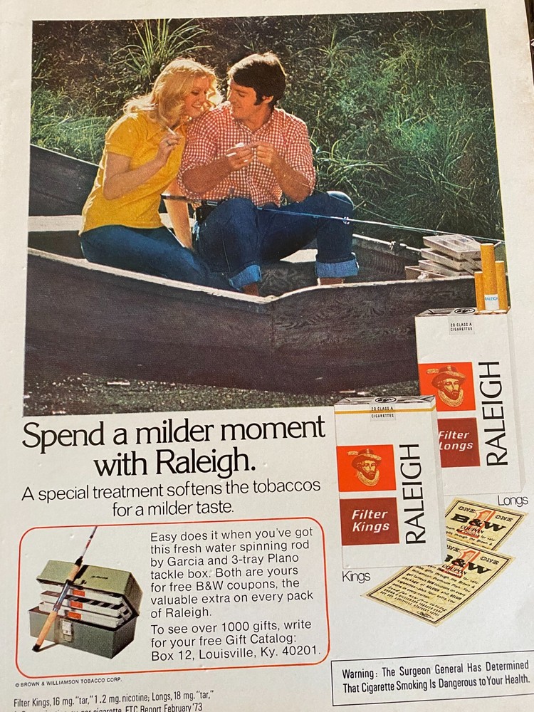 Raleigh Cigarettes, Full Page Vintage Print Ad