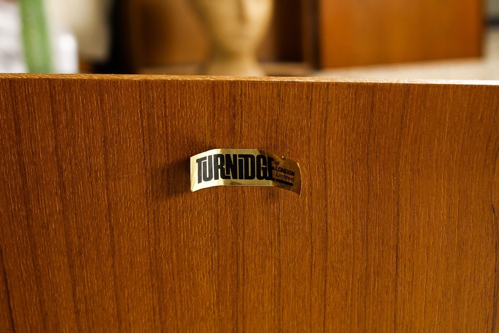 Danish Modern / Mid Century Teak Angular Dry Bar with Display Cabinet — Turnidge
