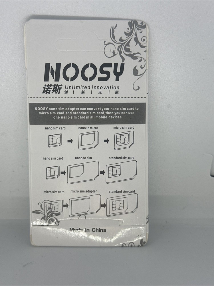 Noosy SIM Card Adapter Nano Micro Standard & SIM Ejector IPhone Android +