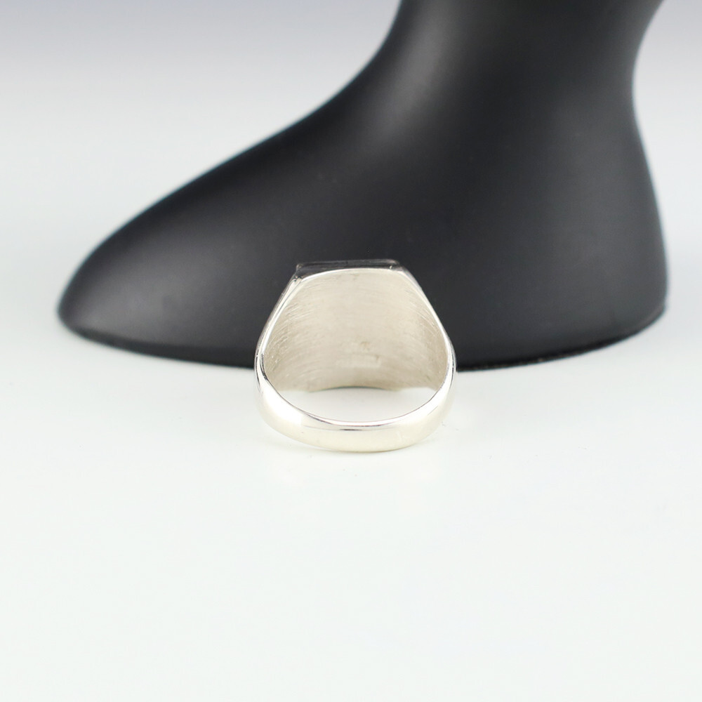 NATIVE AMERICAN ZUNI LAPIS & SHELL RING BY NANCY & SHELDON WESTIKA