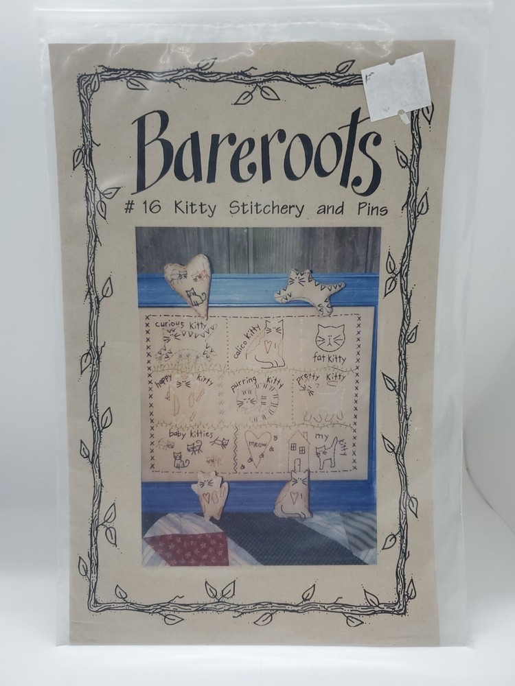 Bareroots Kitty Stitchery and Pins Pattern - #16 Primitive New