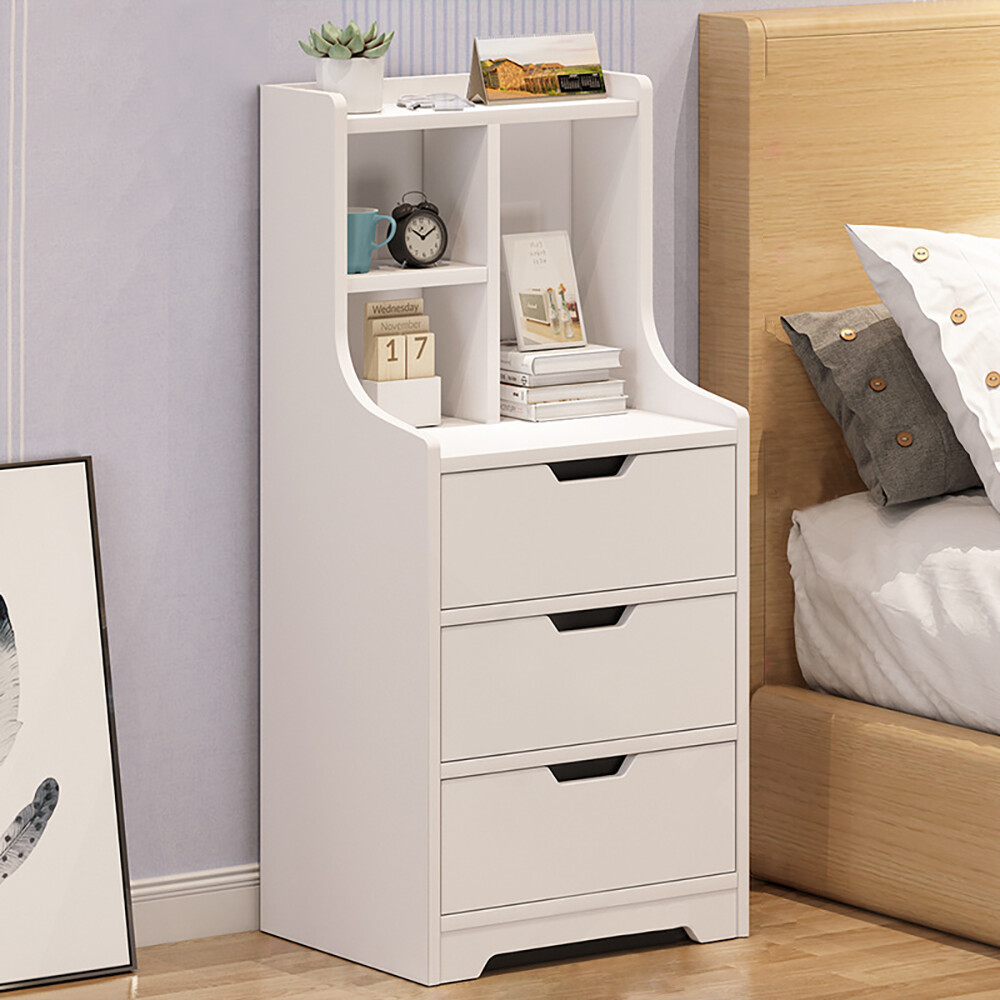 3 Drawers End Side Bedside Table Nightstand Organizer Storage Table Bedroom