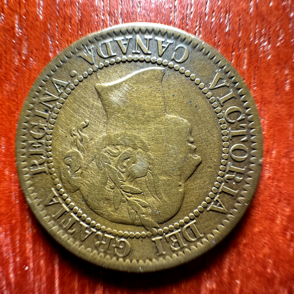 1859 Canada Large Cent - Die Crack
