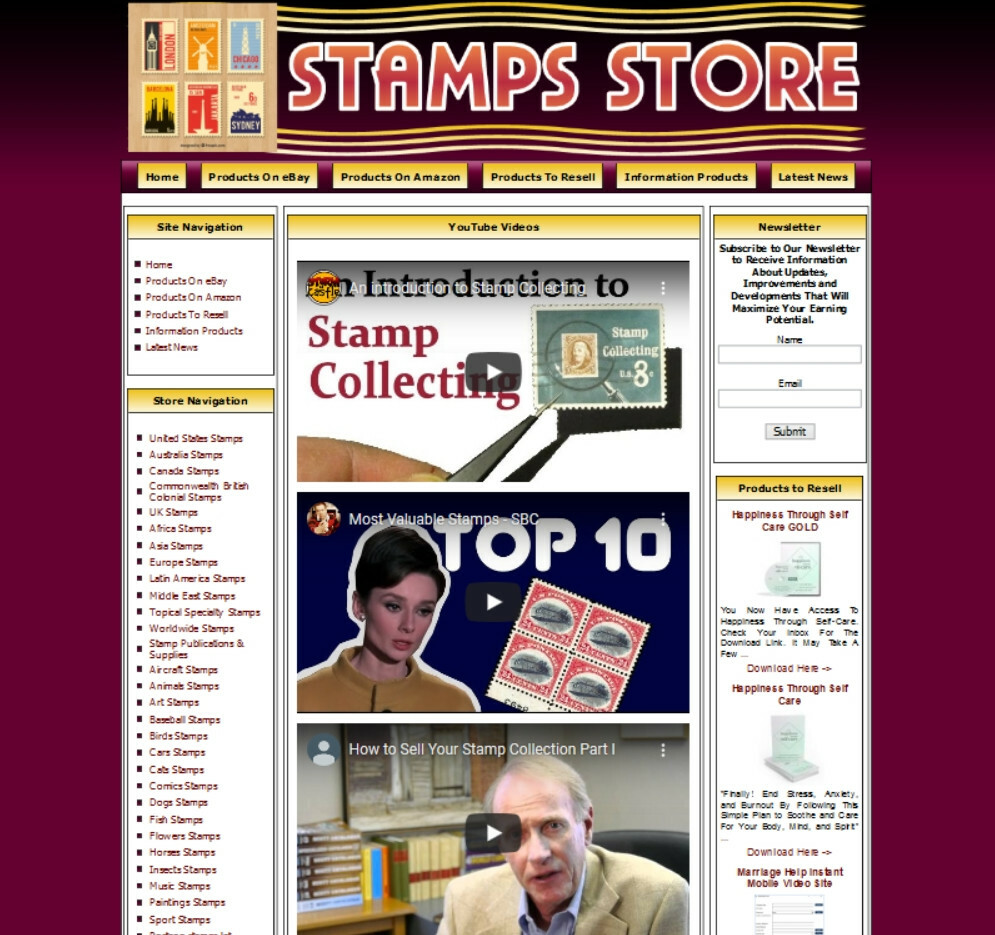 STAMPS LOTS STORE Ready Made Affiliate Website+Amazon+Google