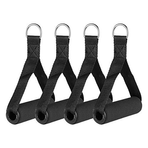 4pcs Resistance Band Handles Plastic D Ring Exercise Strap Foam Handle 4pack
