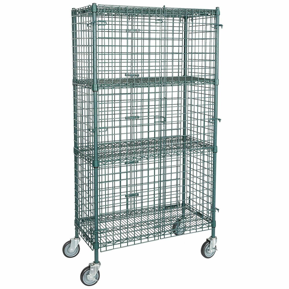 NSF Mobile Green Wire Security Cage Kit - 18" x 36" x 69"