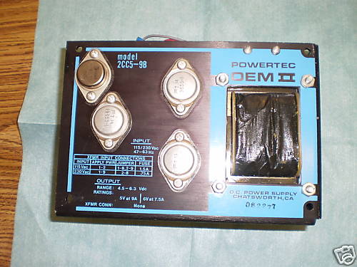 PowerTec Model: 2CC5-9B Power Supply, Tested Good