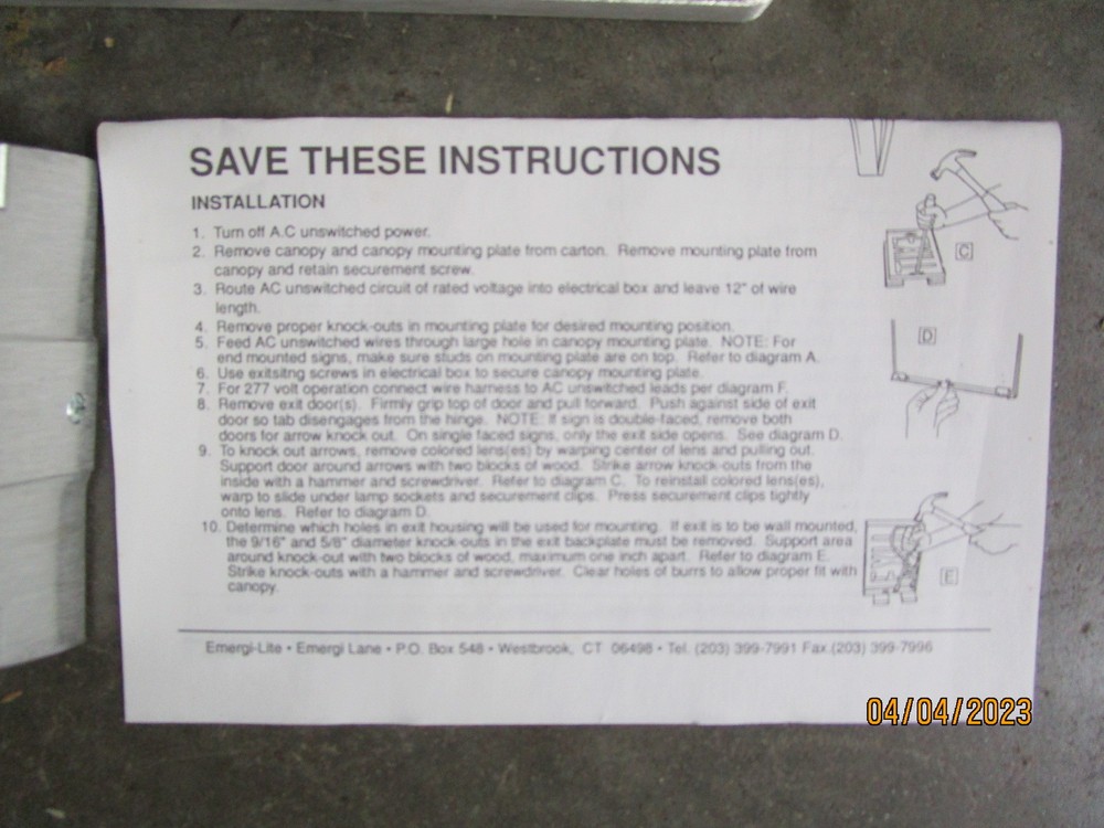 Emergi-Lite Exit Sign Two Sided