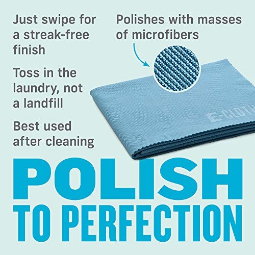 Glass & Polishing Cloth - Microfiber New Version Solid Alaskan Blue - 4 Pack
