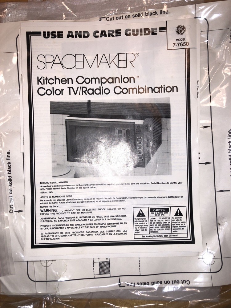 General Electric 1988 Spacemaker TV W/ Box 7-7160 Includes Instructions TESTED!!