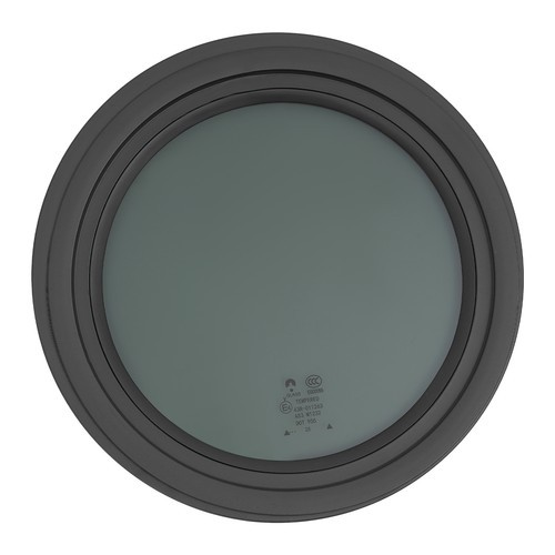 Round Fixed RV Window Venting Window with Trim Ring Replacement Smoke Grey