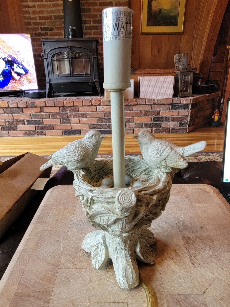 Spring Blessings Accent Lamp Resin w/Patterned Shade 13”-21A