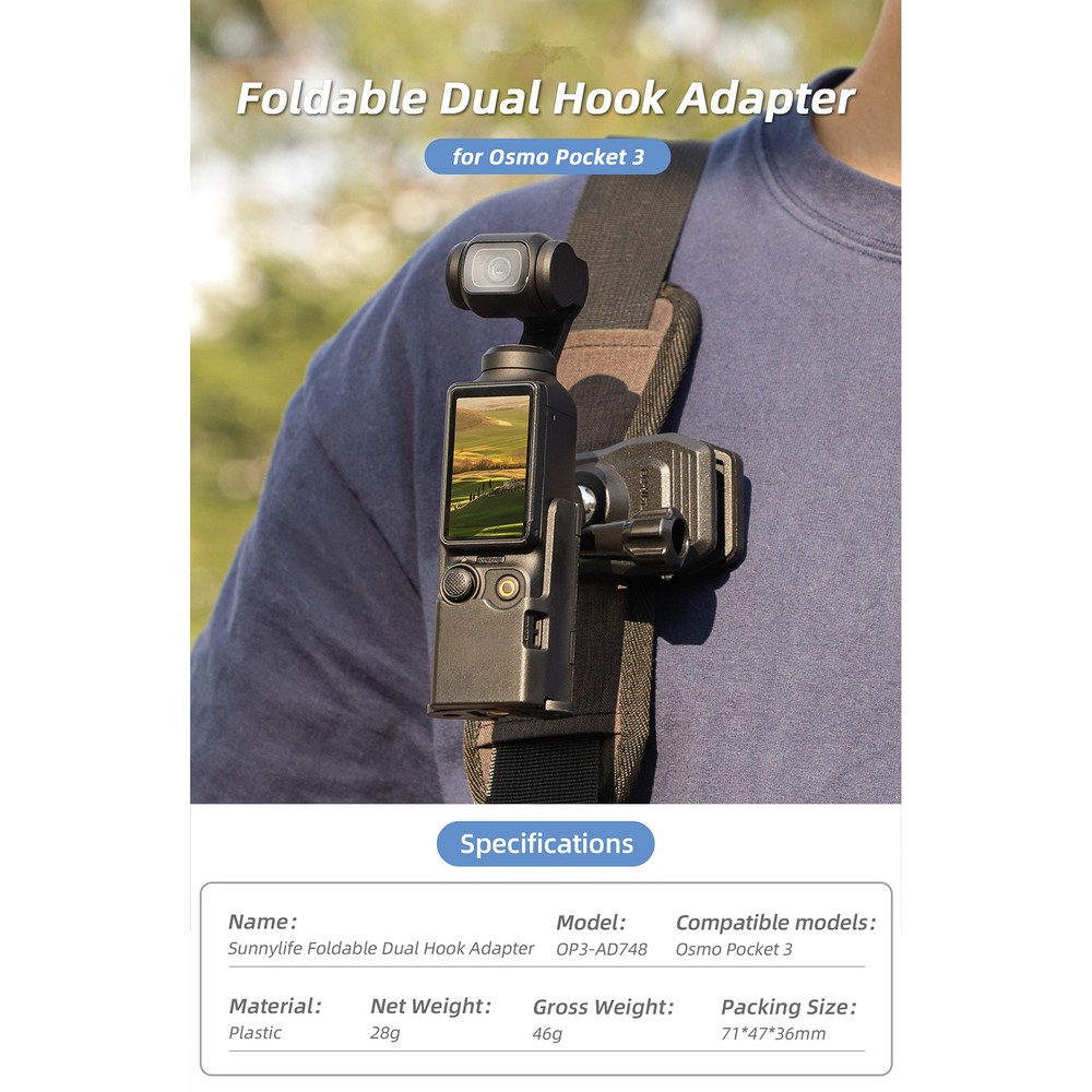 Foldable Upper & Lower Dual Adapter Mount Accessories For DJI Osmo Pocket 3