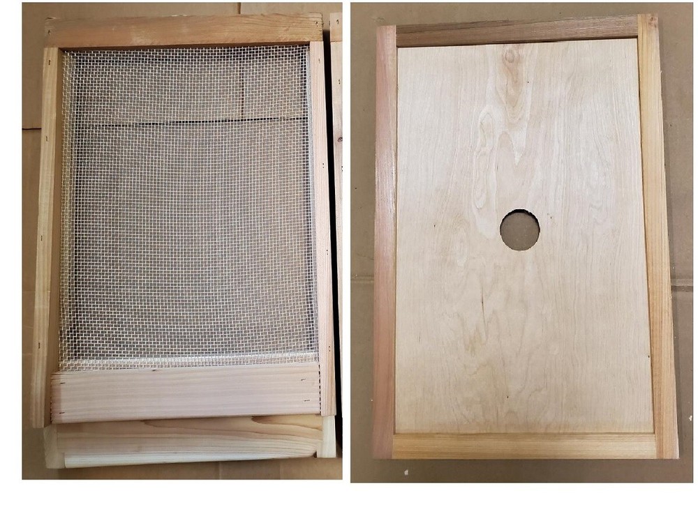1 Cedar Bee Hive Screened Bottom Board and 1 Inner cover--Langstroth 8 Frame