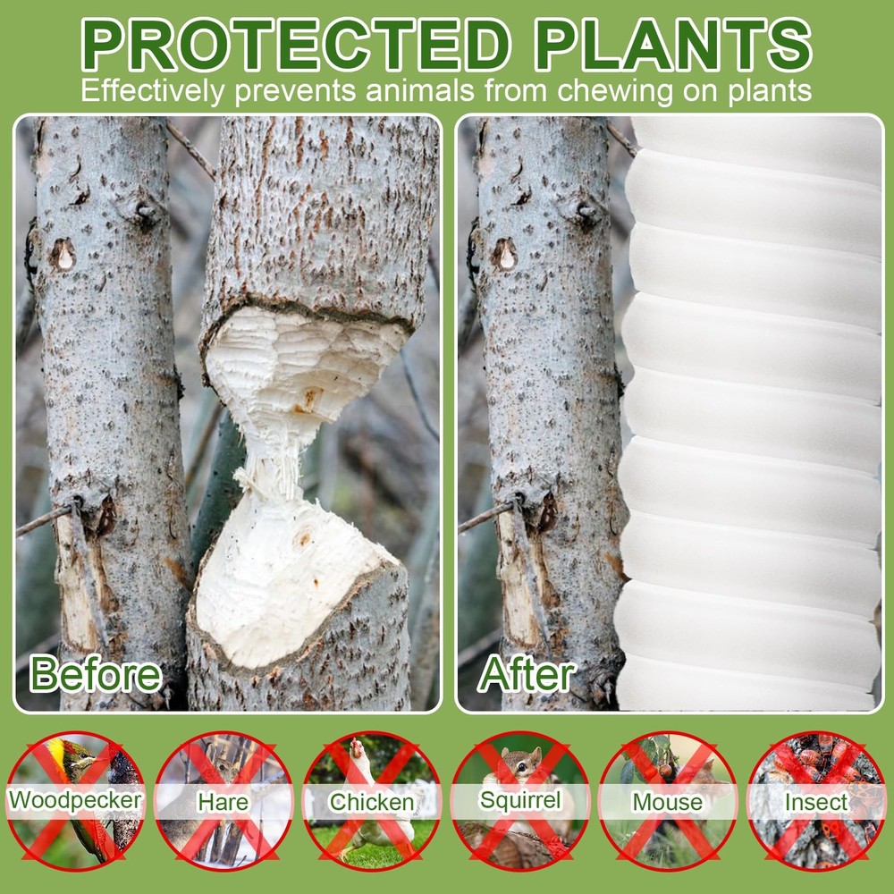 4 Pcs Plastic Spiral Tree Trunk Protector Tree Bark Protector Tube Wrap