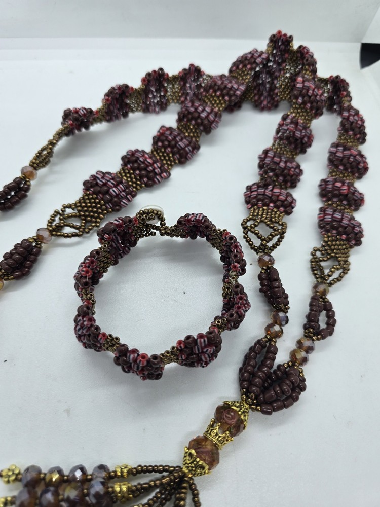 Set de collar e idde orisha OYA Deluxe Tejido