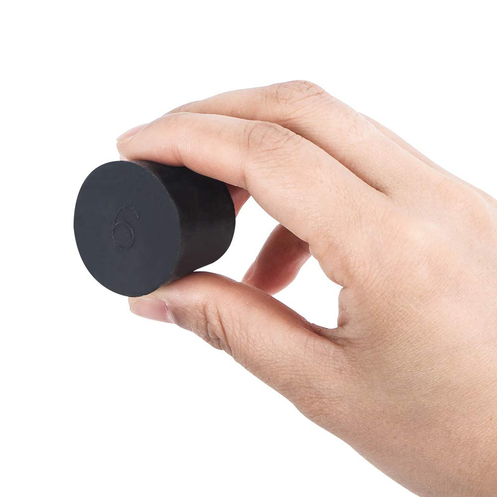 9 Pack (Same Size) Solid Rubber Stoppers - Size #6-33mm (1.29in) x 25mm (0.98...
