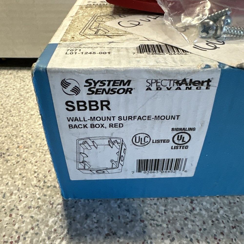 **NEW** System Sensor SBBR - Wall Mounted Surface Box Red