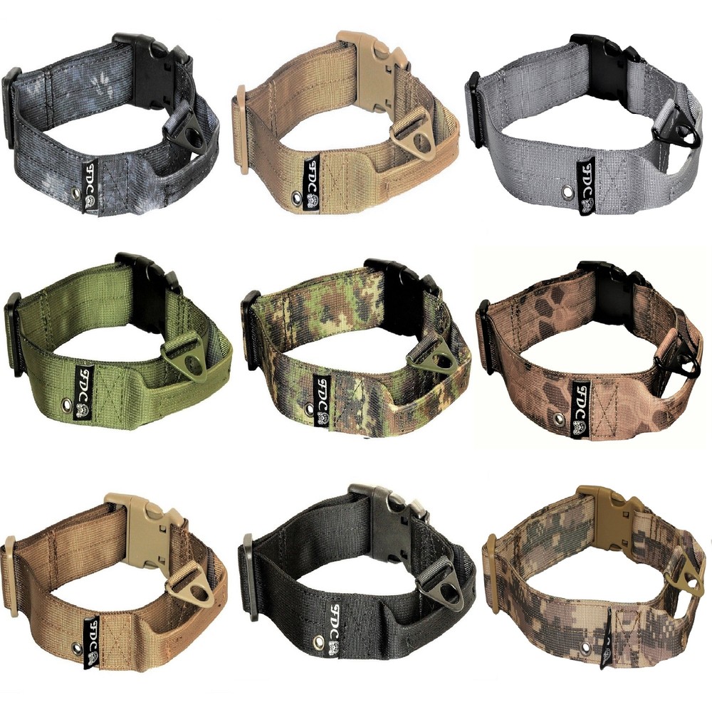Tactical Dog Collar with Handle Heavy Duty Working Training Plastic Buckle Width
