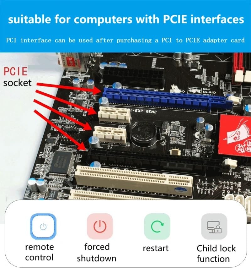 Huacaoe Smart Desktop Computer Boot Card, Remote Control, timed on/Off,...