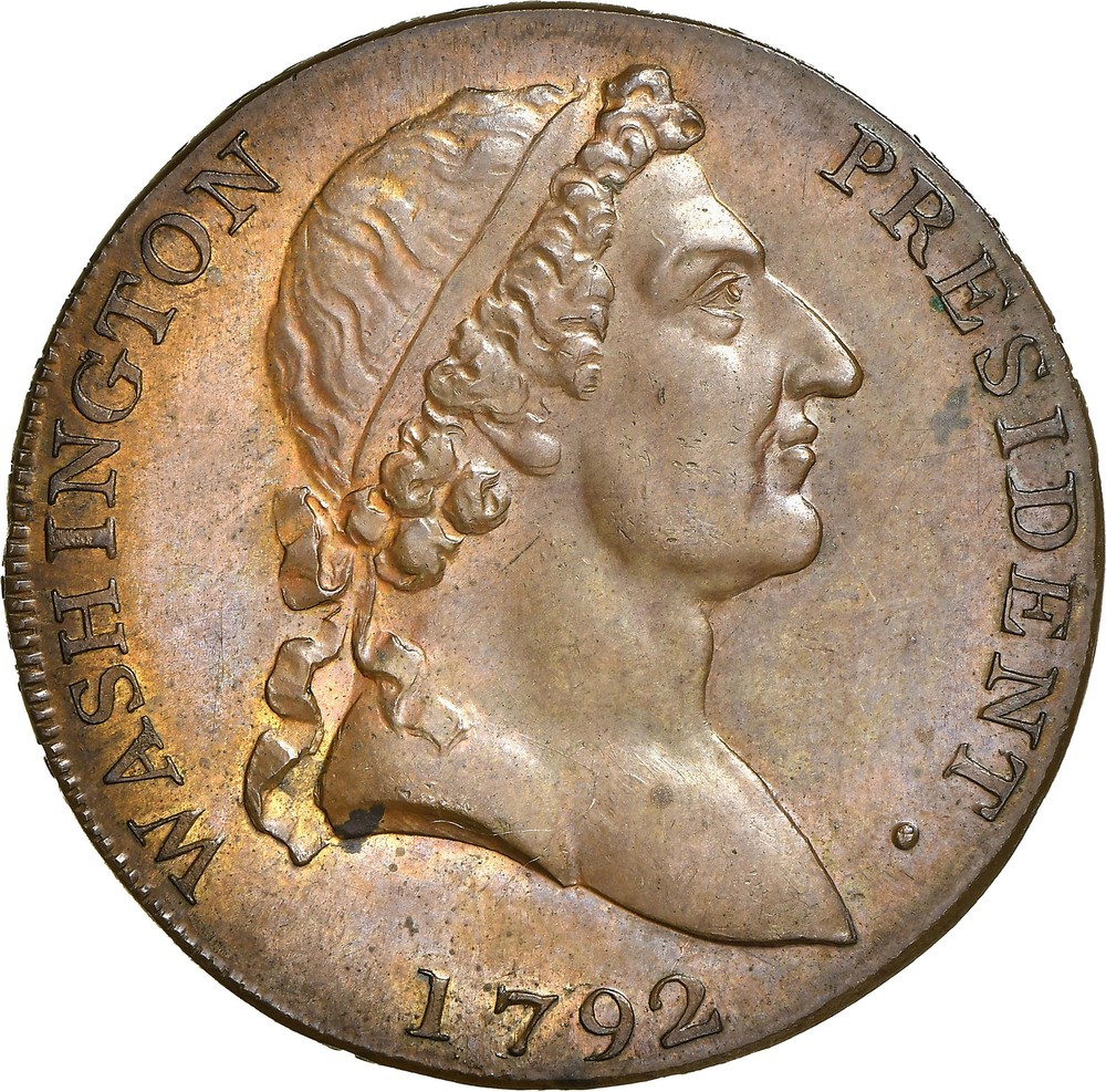1792 WASH, ROMAN HEAD CENT PCGS PR 65 RB
