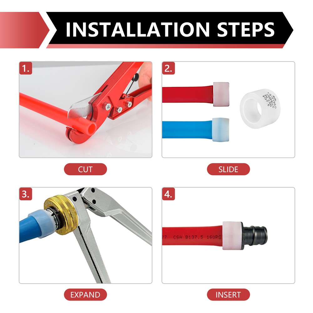 EFIELD 3/4"×3/4"PPSU Pex A Expansion Straight Coupling Poly Fitting FreeShipping