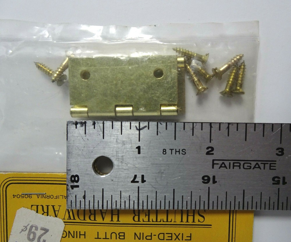 Uniprise Fixed Pin Butt Hinge Shutter Hardware No. 3A 2 Pairs NOS