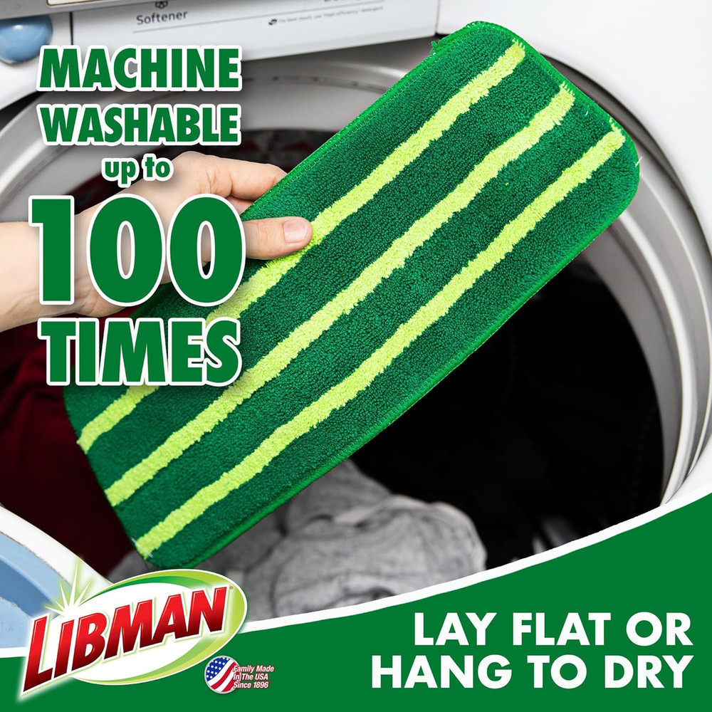 Libman Freedom Spray Mop Refills, 3 Pack, Green